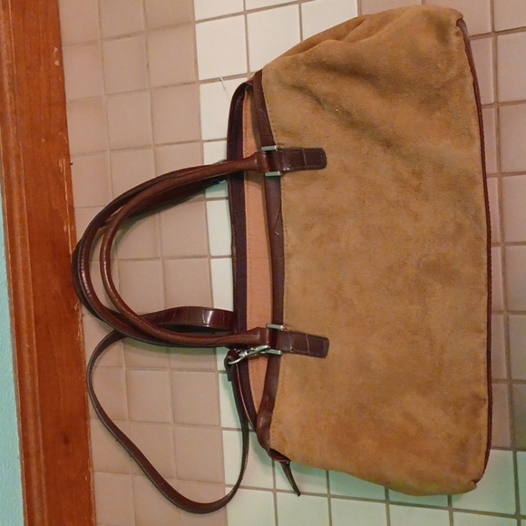 Relic hobo style suede bag. Dark Tan - Picture 1 of 7